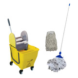 Kit Balde Espremedor 30l Bralimpia Com Esfregão Lava E Seca