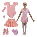 Kit Ballet Infantil 6 Itens Uniforme Roupa De Balé Completo