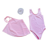Kit Ballet Infantil Collant Saia Ajustável Redinha