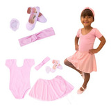 Kit Ballet Roupa Completo Infantil Balé Uniforme 5 Peças