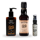 Kit Balm Óleo Shampoo Barba Cabelo Scout Pomade Pente