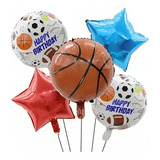 Kit Balões Basquete Estrelas Aniversário 5 Unidades Full Cor Colorido
