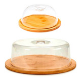 Kit Bambu Porta Queijo Bolo Pote Alimento Cozinha Café Doces