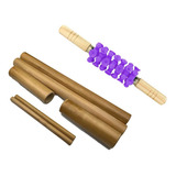 Kit Bambu Rolo Massagem Turbinada Modeladora Bambuterapia