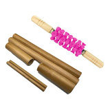 Kit Bambu Rolo Massagem Turbinada Modeladora Bambuterapia