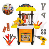 Kit Bancada Ferramentas Infantil Furadeira Elétrica 33 Pcs
