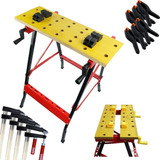 Kit Bancada Trabalho Ferramenta Grampo Marceneiro 6 Multiuso
