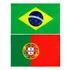 Kit Bandeira Do Brasil + Bandeira Portugal 150 X 90 Cm