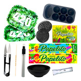 Kit Bandeja Dichavador Seda Cuia Tesoura Slick Piteira Pilão