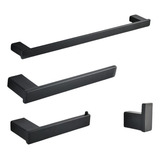 Kit Banheiro Acessório Inox Black Avoxx Luxo banho Simples