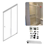 Kit Banheiro Box Perfil Aluminio Quadrado Cinza Fosco 1 50m