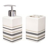Kit Banheiro Conjunto Lavabo Porta Sabonete Líquido Kb 319