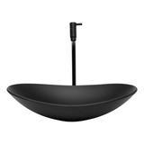 Kit Banheiro Cuba Apoio Oval Grande 47cm torneira válvula