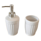 Kit Banheiro De Cerâmica 2 Peças Branco   Jolitex Branco   D