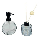 Kit Banheiro Dispenser Liquido E Recipiente Aroma Grey Mimo