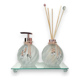 Kit Banheiro Kit Lavabo Aromatizador Saboneteira De Luxo