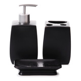Kit Banheiro Lavabo Porcelana Organização 3 Peças Kypto