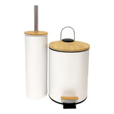 Kit Banheiro Lixeira 3l E Escova Sanitária Pedal