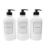 Kit Banheiro Organizador Frasco Sabonete Liquido Shampoo Condicionador 500ml Pump  Branco 