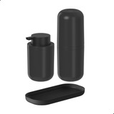 Kit Banheiro Porta Sabonete Líquido E Porta Escova De Dentes