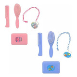 Kit Banho E Higiene Infantil Escova Saboneteira Prendedor