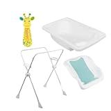 Kit Banho Infantil Com Banheira Suporte E Assento Redutor Com Termômetro Branco Burigotto