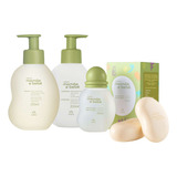 Kit Banho Mamãe Bebê Colônia Shampoo Condicionador Sabonete