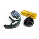 Kit Banho Tosa Limpeza Cavalos Com Escovão Raspadeira Outros