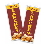 Kit Banner Pronto Temos Lanches Propaganda Lanchonete Bar