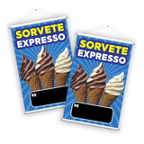 Kit Banner Sorvete Expresso Casquinha Máquina Sorveteria