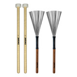 Kit Baqueta Feltro E Vassourinha Wood Handle Liverpool