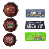 Kit Bar 3 Tampas Barril 3 Placas Decorativas Bar