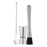 Kit Bar Colher Ponteira Inox Macerador E Medidor 25x50ml