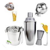 Kit Bar Completo Para Fazer Bebidas Drinks Inox 4peças