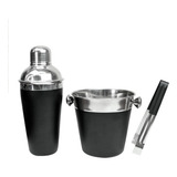 Kit Bar Coqueteleira Balde Para Gelo E Pegador Em Inox