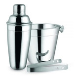 Kit Bar Inox Caipirinha Coqueteleira Balde Gelo Pegador