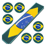Kit Bar Mat Brasil 6 Porta Copos Escorredor De Copos