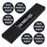Kit Bar Mat Personalizado 6 Porta Copos Tapete Bar