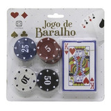 Kit Baralho Para Jogo De Poker Contendo 1 Baralho 24 Fichas