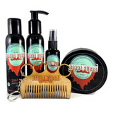 Kit Barba Óleo Shampoo Balm Pomada E Pente Barba Rubra