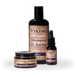 Kit Barba Viking Shampoo Óleo Modelador De Barba Mar