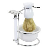 Kit Barbeador Antigo Navalha Com Saboneteira