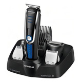 Kit Barbeador Aparador Mondial Multi Groom 10 Em 1 Branco Cor Preto azul 110v 220v