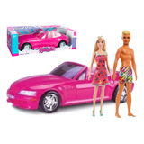 Kit Barbie + Ken Originais + Carro Conversivel Roma Lindo