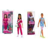 Kit Barbie O Filme Macacão Rosa + Ken Perna Mecânica Mattel