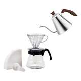Kit Barista Cafeteira Hario V60 02 Chaleira Inox Bico Fino
