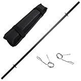 Kit Barra Body Pump 120cm Com Presilhas   Protetor De Barra Para Treino De Agachamento Espuma D50 Academia Musculação Fitness Treinamento Em Casa