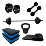 Kit Barra Peso Halter