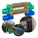Kit Barramento 1 Neutro E 1 Terra 6 Furos Fix Parafuso