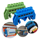 Kit Barramento 1 Terra E 1 Neutro 6 Furos Fix Trilho Din